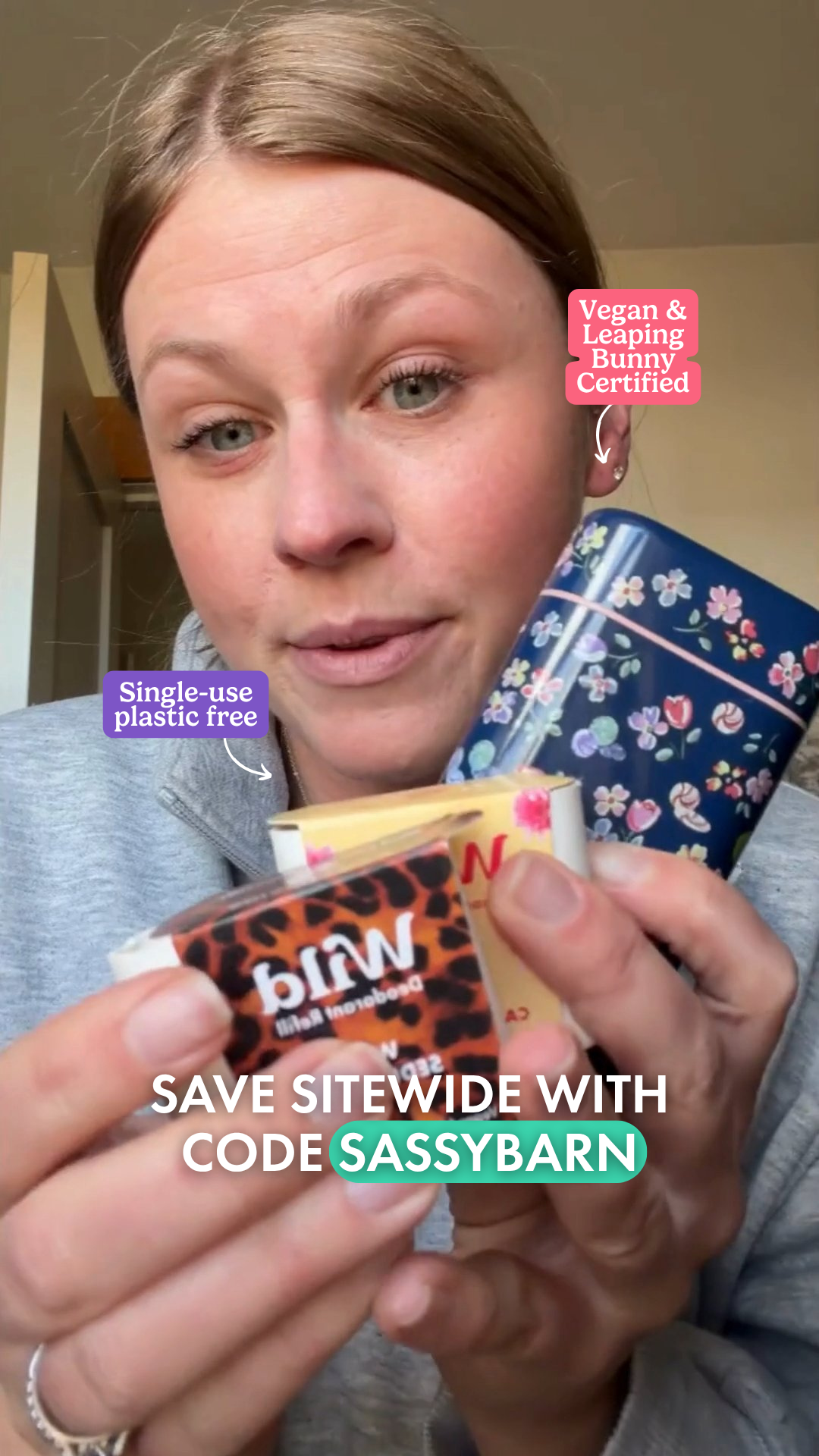 Wild Facebook ad: Get 20% off all Wild products with code SASSYBARN