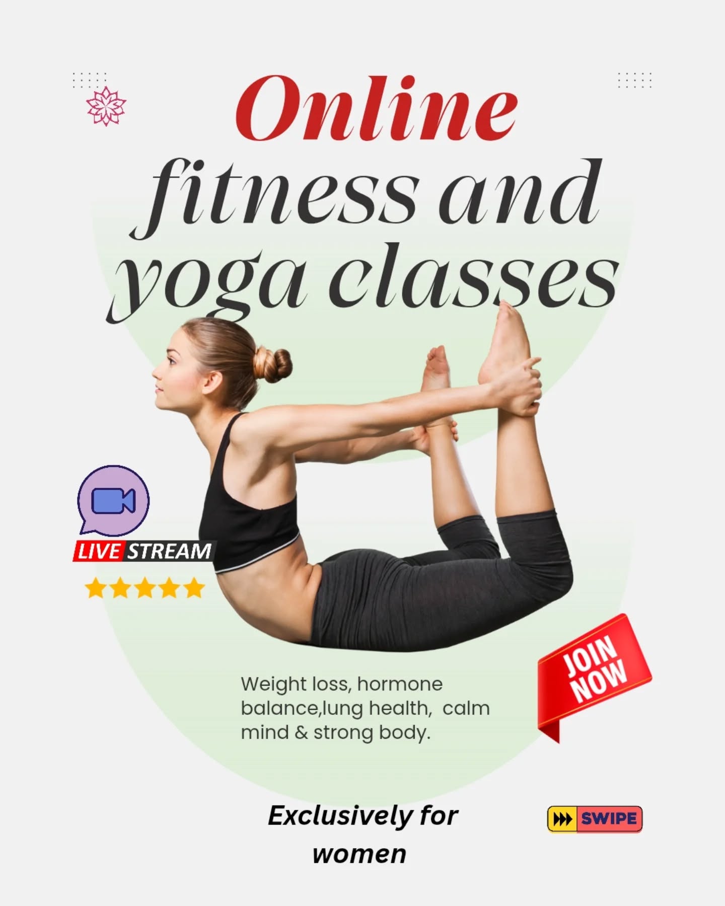 Yoga Studio Facebook ad: Online Yoga Classes for Women | 2026 New…