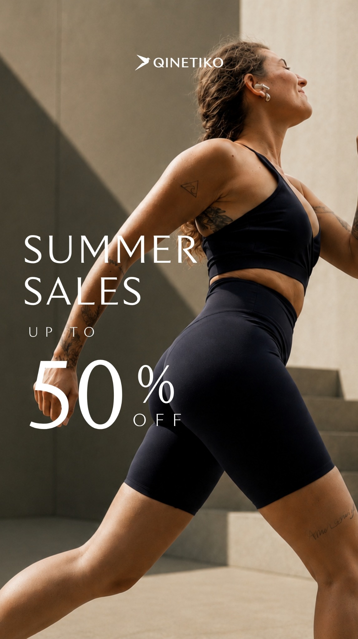 Qinetiko.com Premium & Sustainable Activewear Facebook ad from Jul 25, 2026