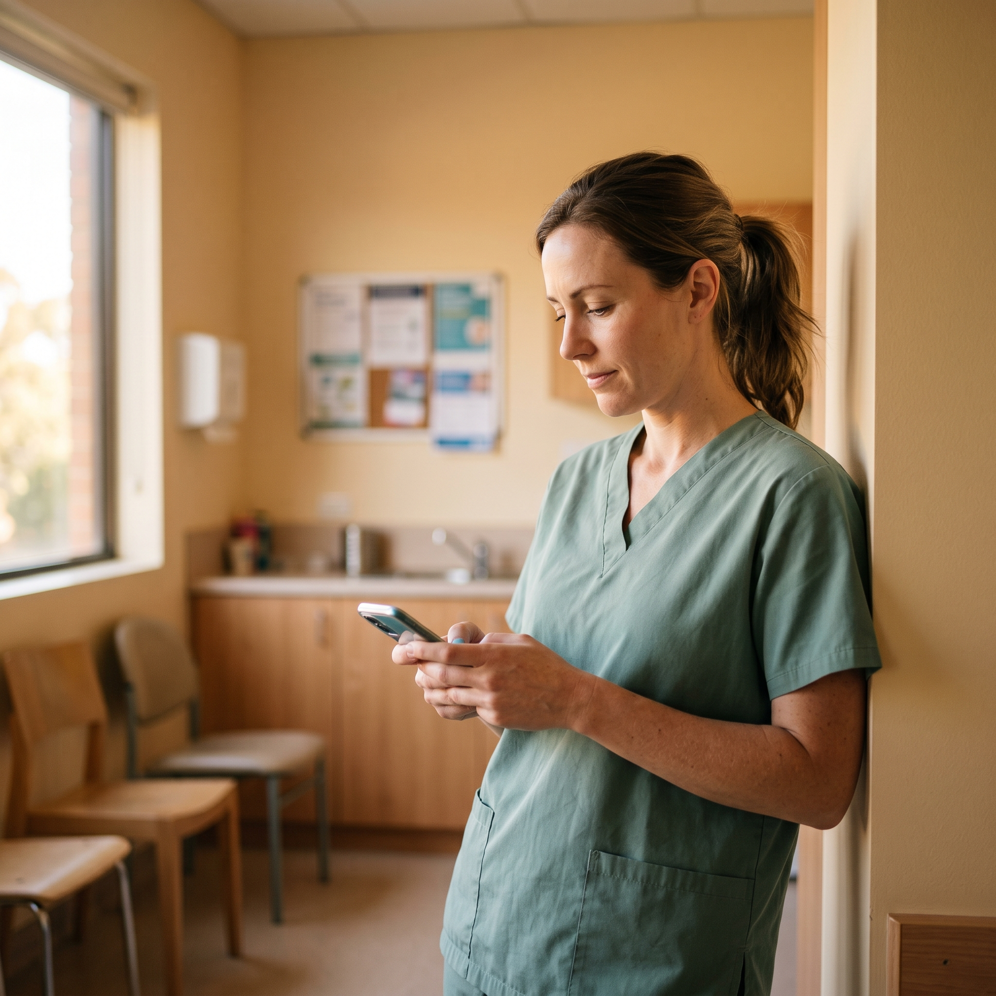 TalentMed Facebook ad: From scrubs to practice management.