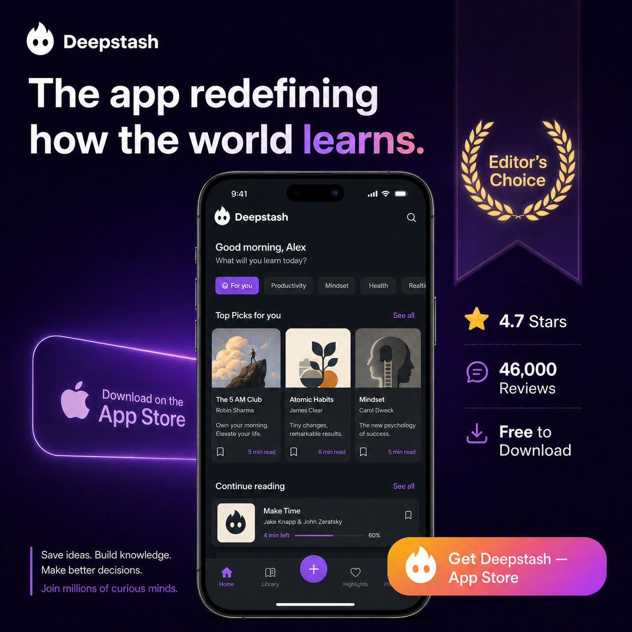 Deepstash Facebook ad