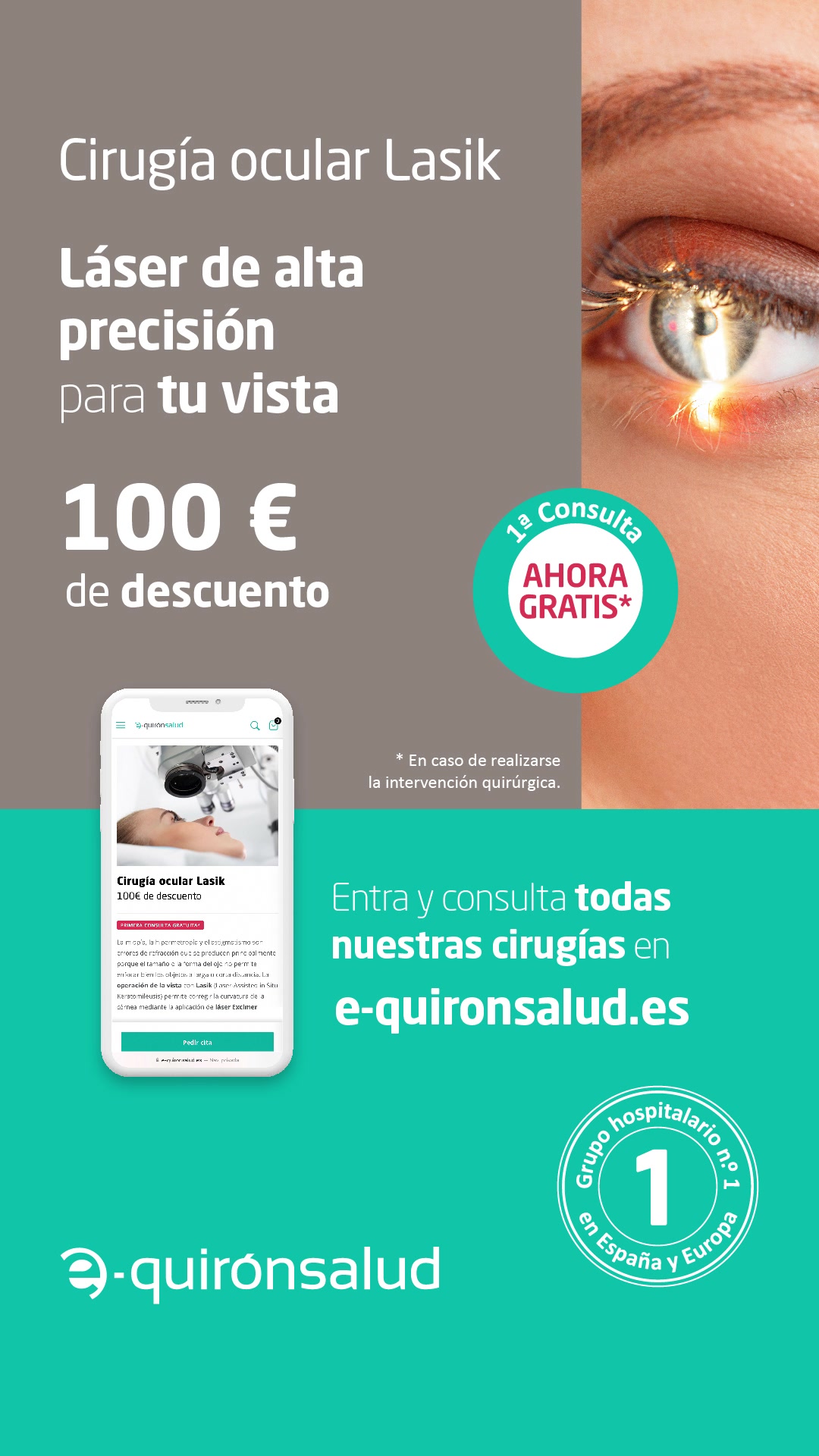 quirónsalud Facebook ad: Cirugía ocular Lasik