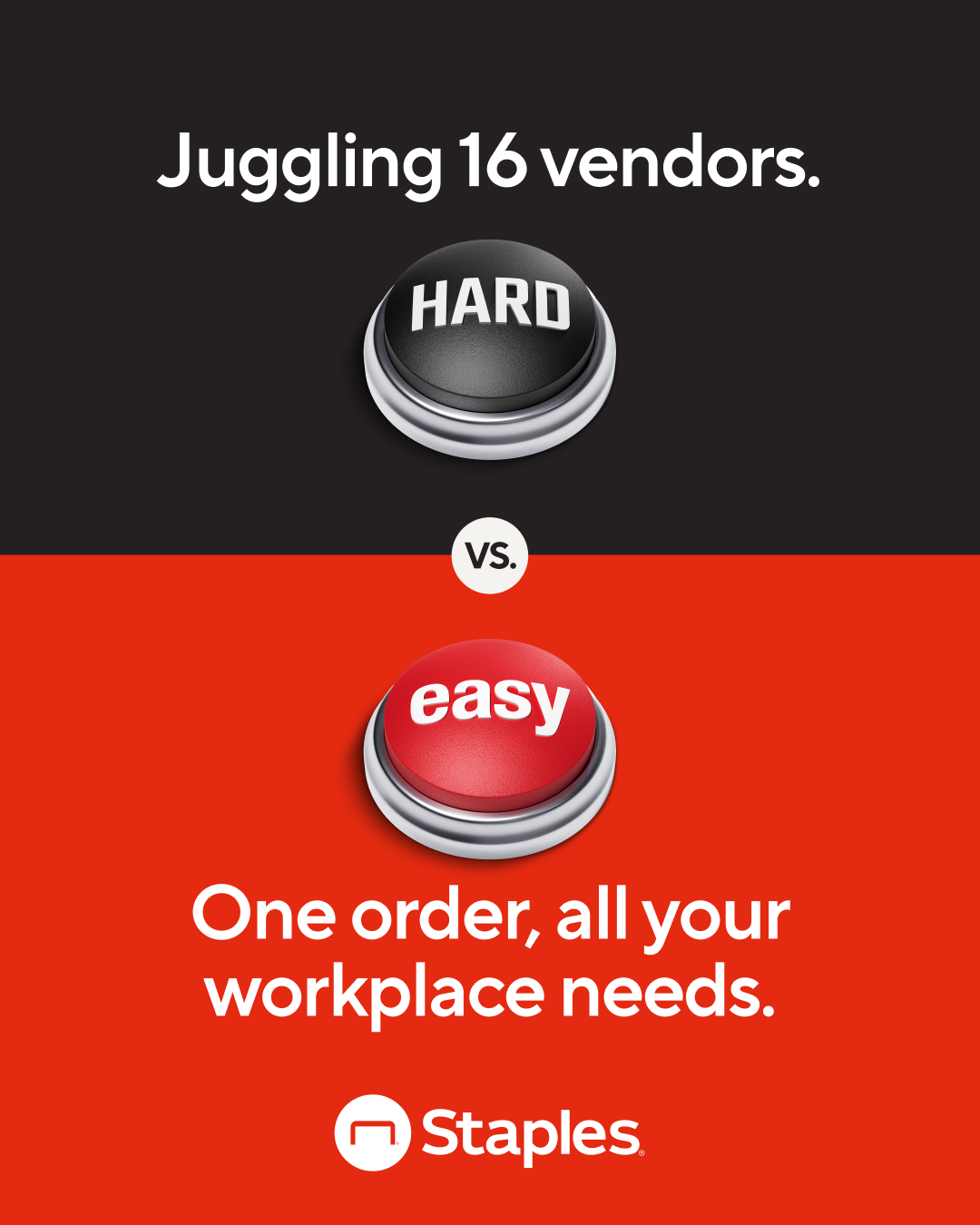 Staples Facebook ad: One trusted partner.