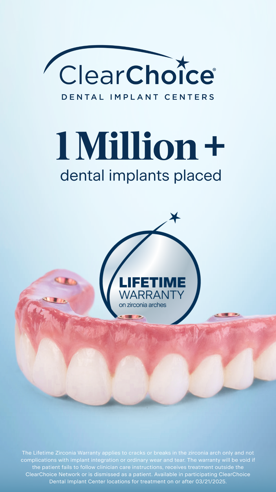 ClearChoice Dental Implant Centers Facebook ad from Feb 20, 2026