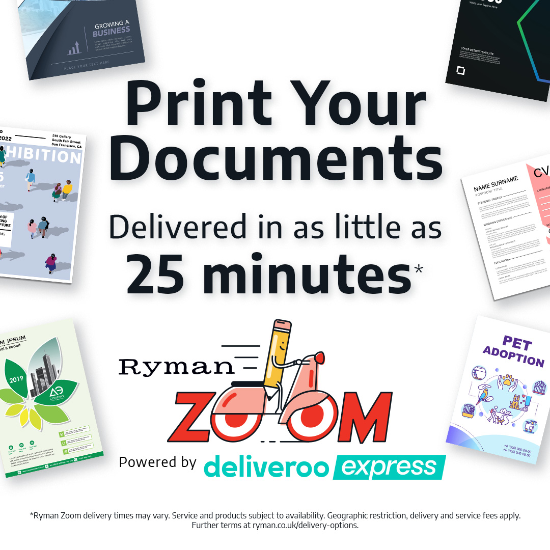 Ryman Facebook ad: We can be at your door in as…