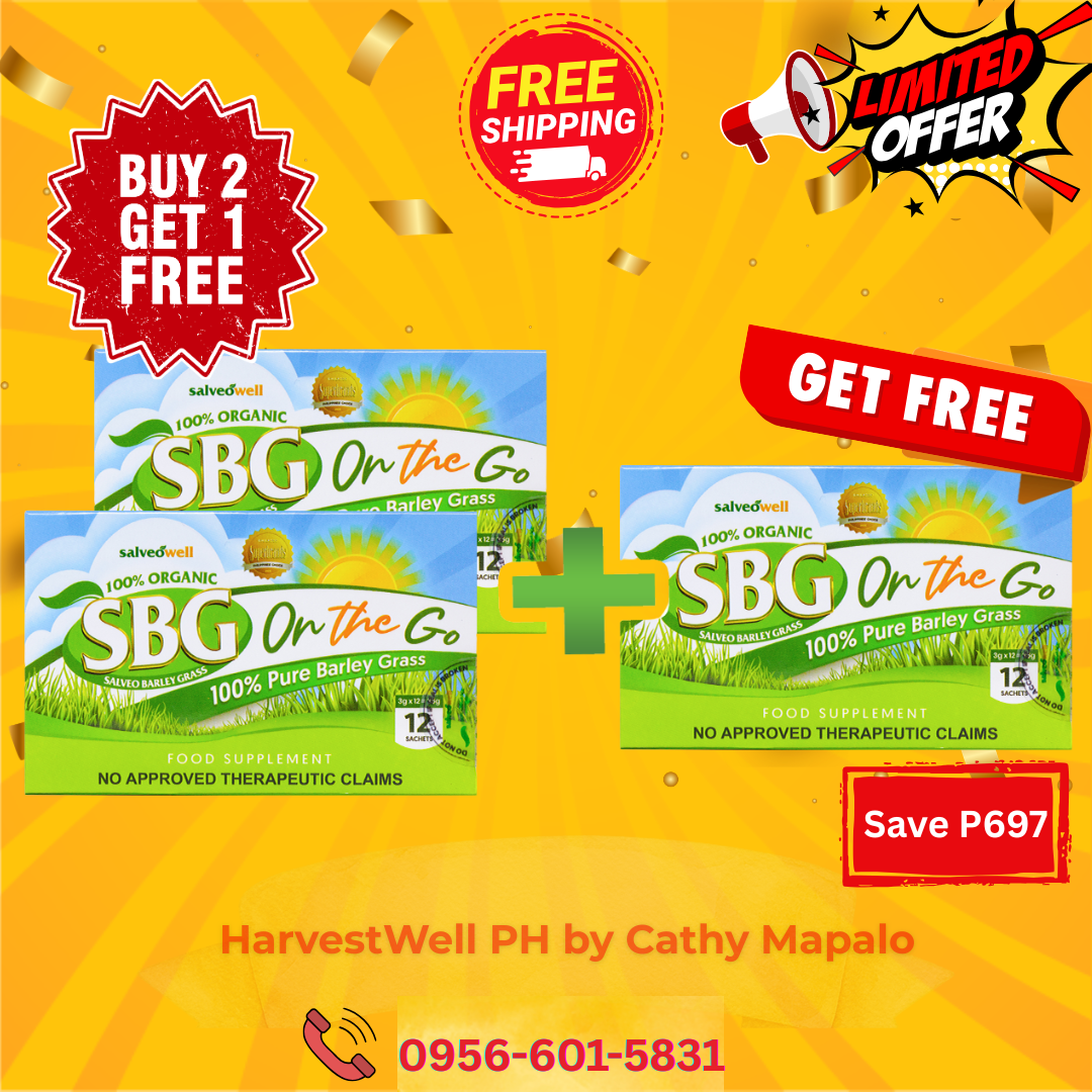 HarvestWell PH By Cathy Mapalo Facebook ad: 2+1 FREE SBG OTG!
