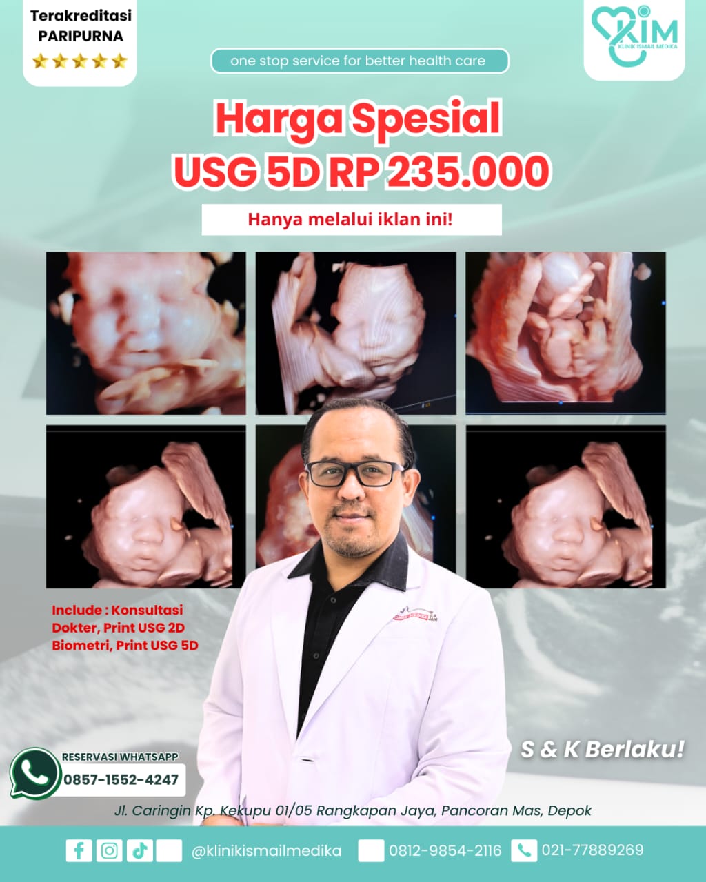 Klinik Ismail Medika Facebook ad: PROMO USG 5D