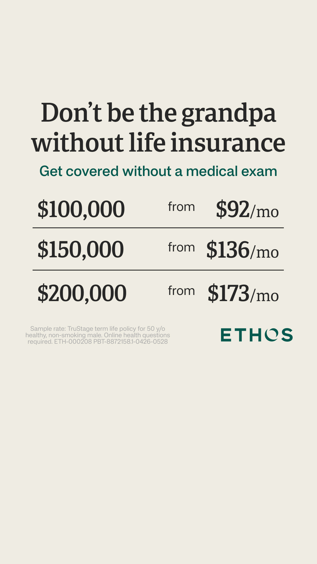 Ethos Facebook ad
