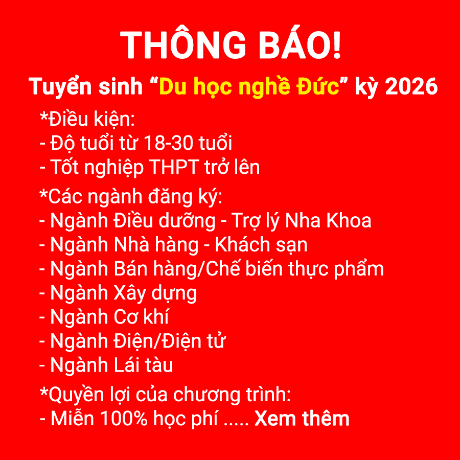Xu hướng du học nghề Đức Facebook ad: Du học nghề Đức 2026 miễn học phí