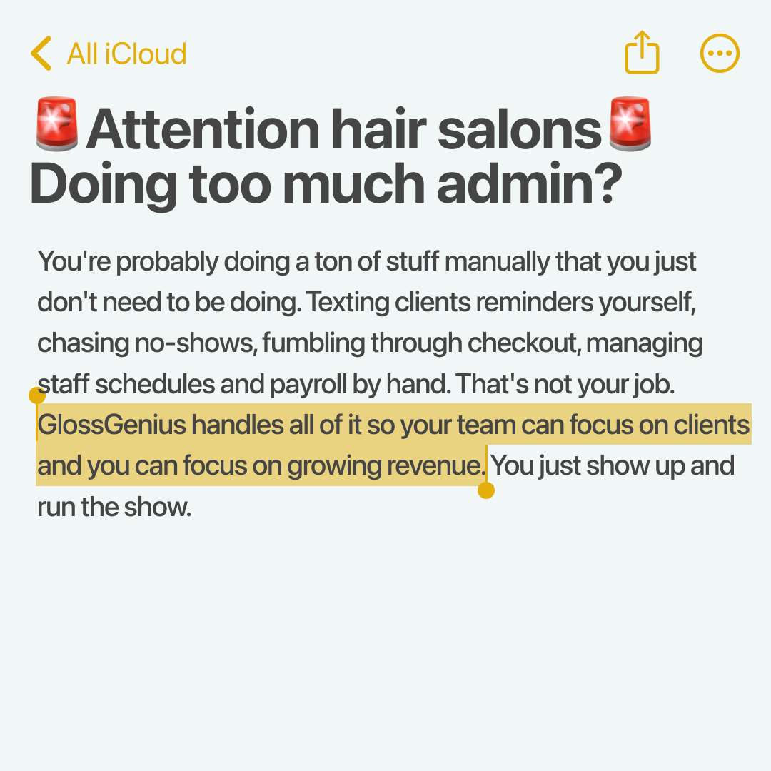 GlossGenius Facebook ad