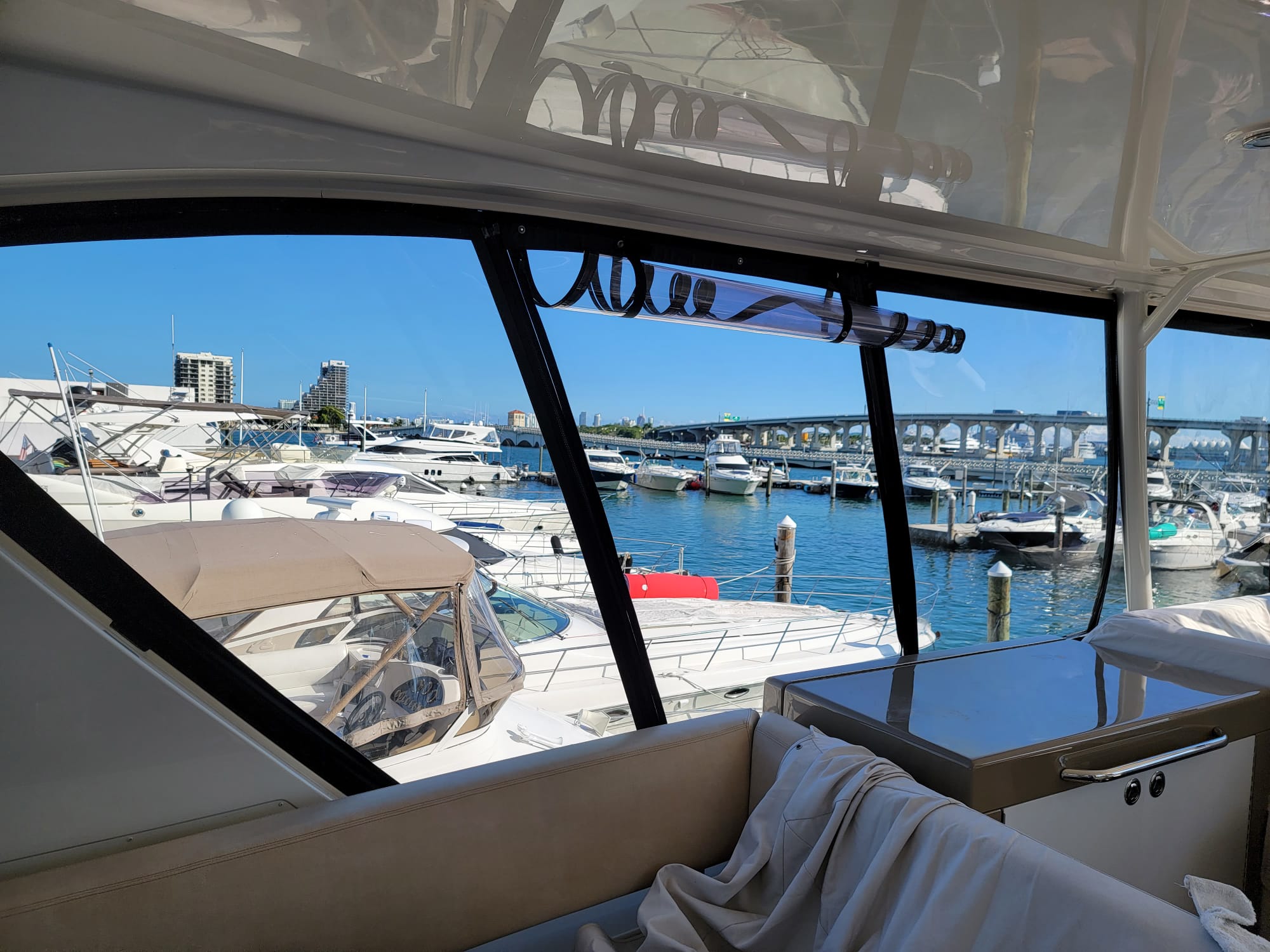Miami Marine Canvas & Upholstery Corp. Facebook ad: Various enclosures from recent projects.