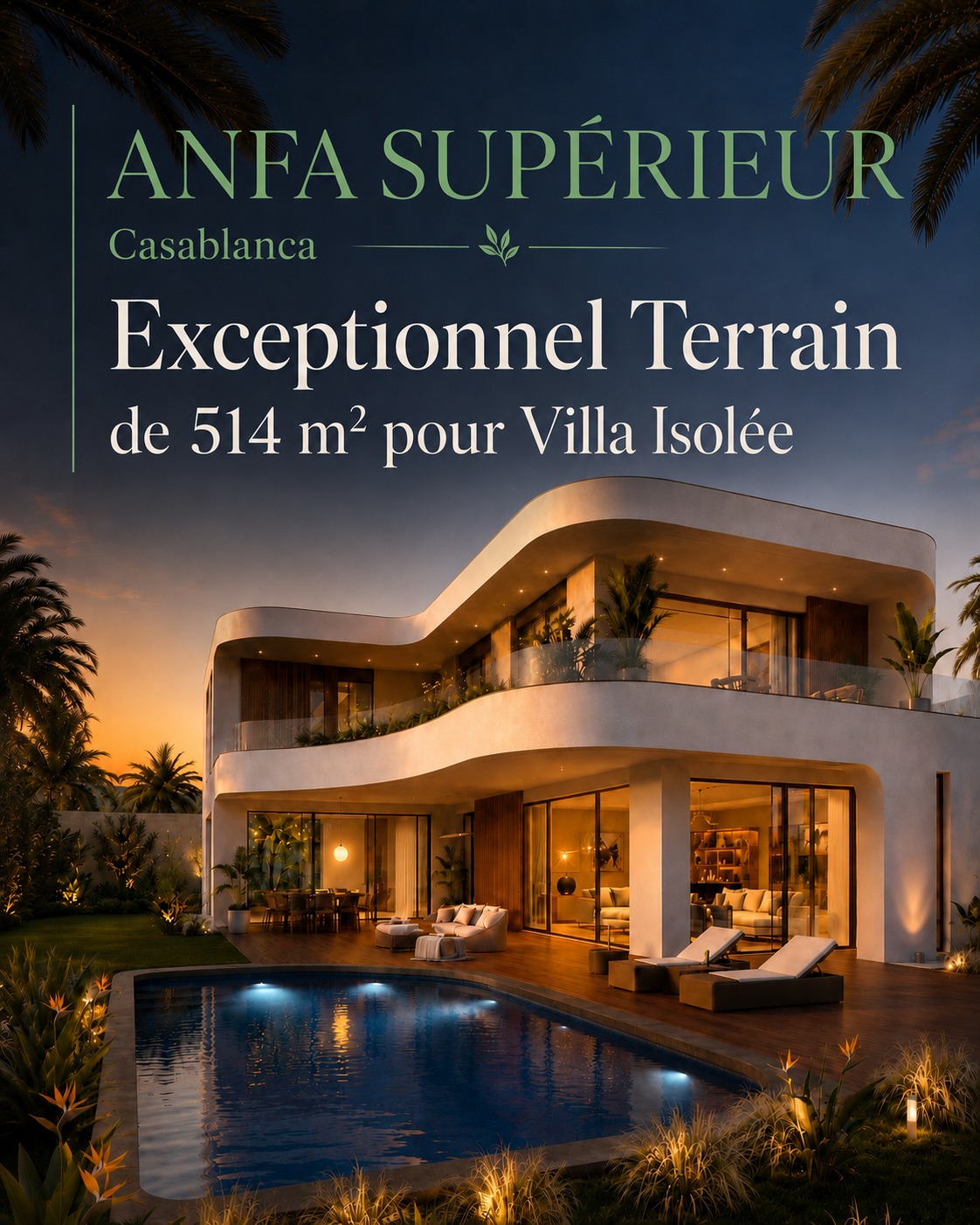 MIC Invest - Immobilier au Maroc - Conseil, Commercialisation & Transaction Facebook ad: ANFA SUPÉRIEUR VENTE D'UN EXCEPTIONNEL TERRAIN POUR VILLA…
