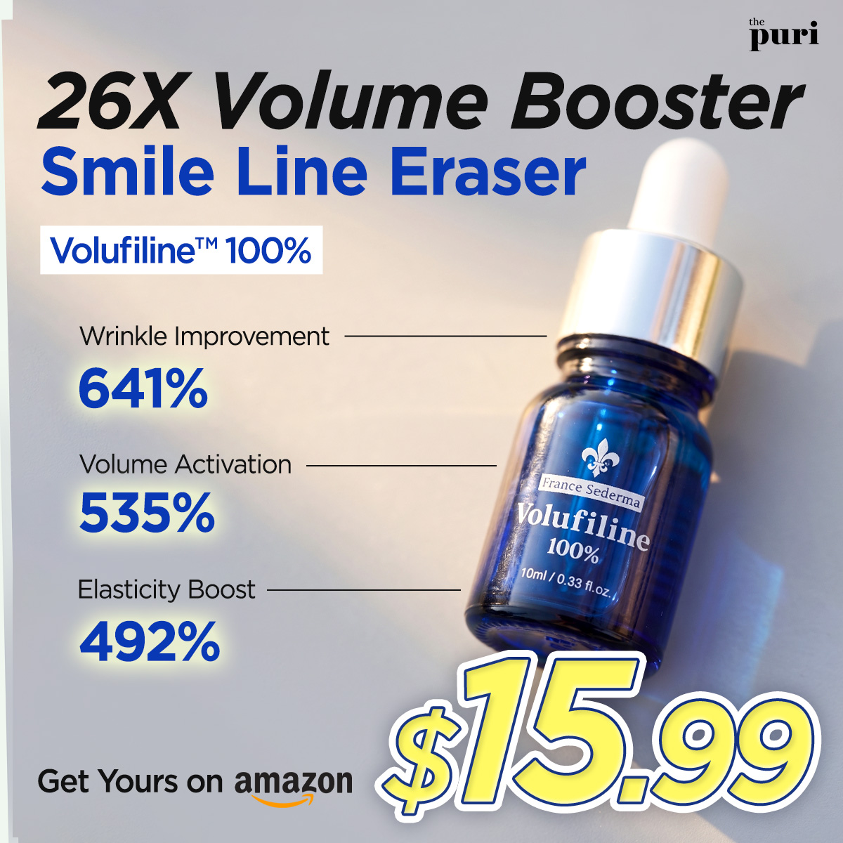 Thepuri Facebook ad: 26X Volume Booster, Volufiline 100%