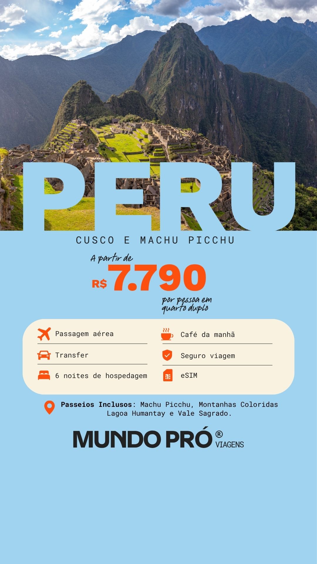 Mundo Pró Viagens Facebook ad from Oct 14, 2025