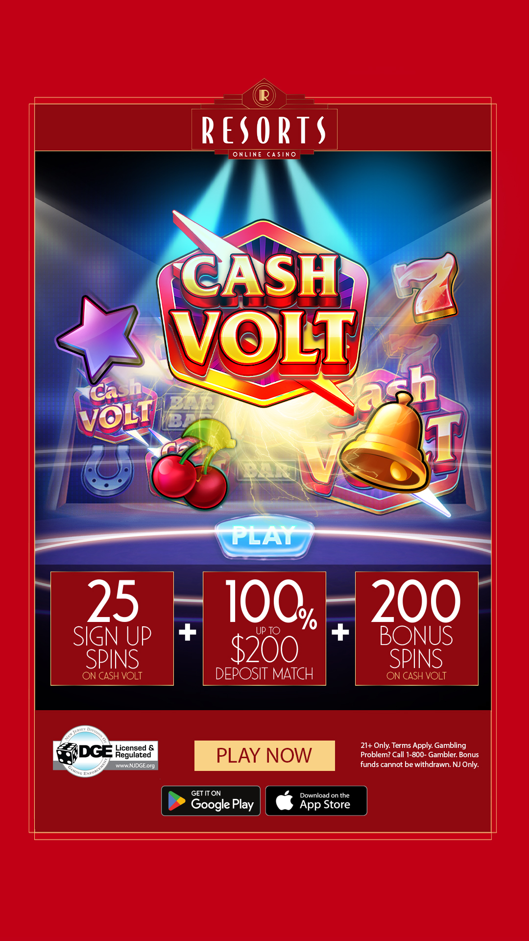 Resorts Online Casino Facebook ad from Jul 7, 2025