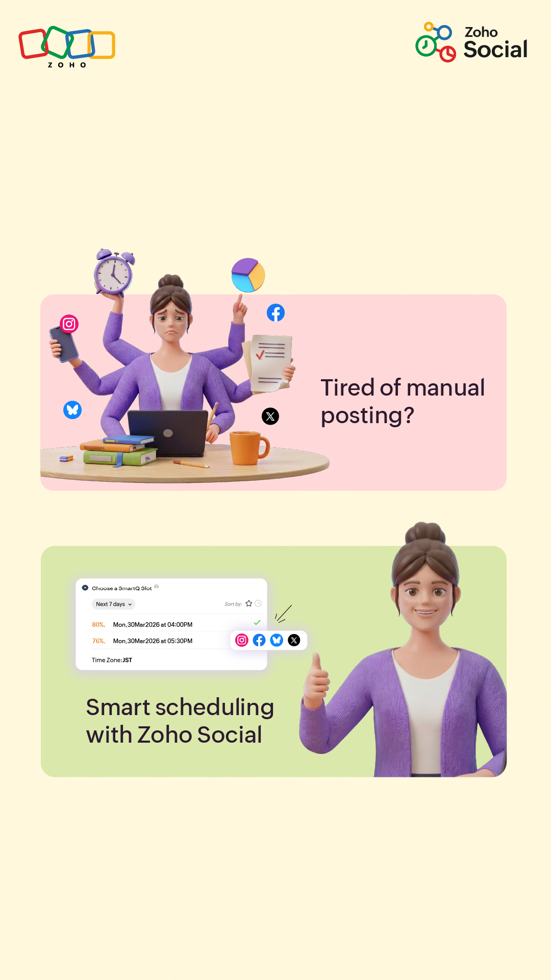 Zoho Social Facebook ad from Apr 15, 2026