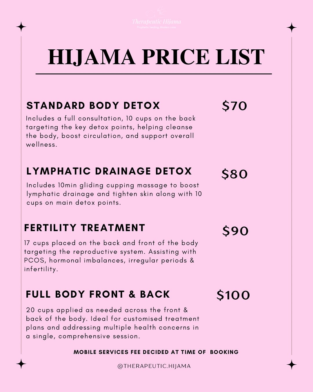 Therapeutic Hijama Facebook ad: New Prices, New Packages, Same Healing Energy