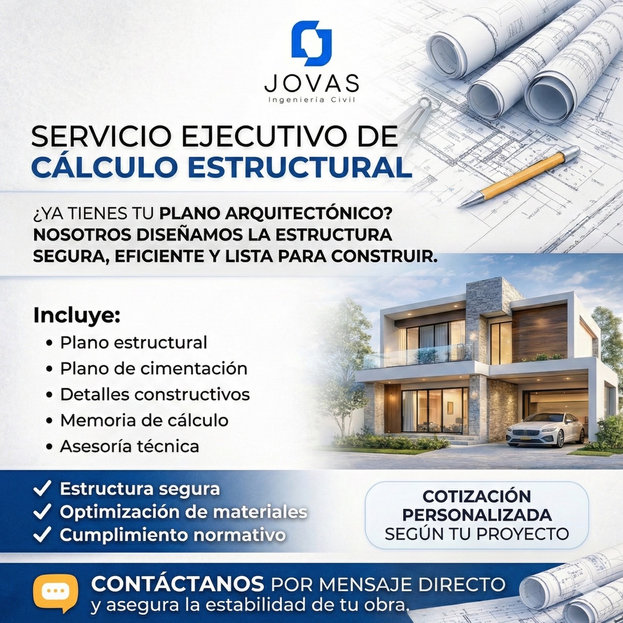 JOVAS - Ingeniería Civil Facebook ad: Ahorra dinero construyendo con un plan sólido desde…