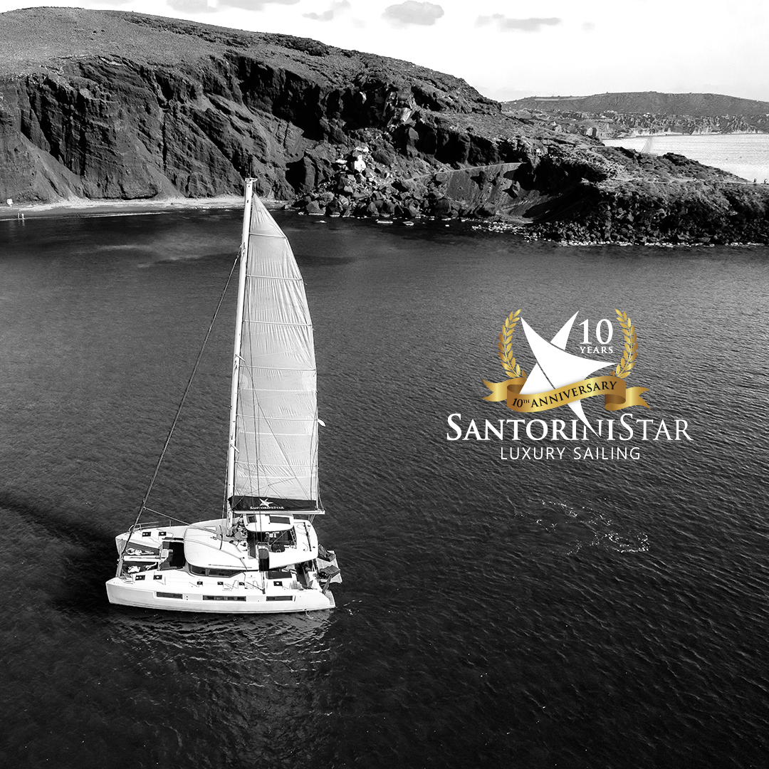 Santorini Star Facebook ad: We are celebrating 10 years in the Aegean…