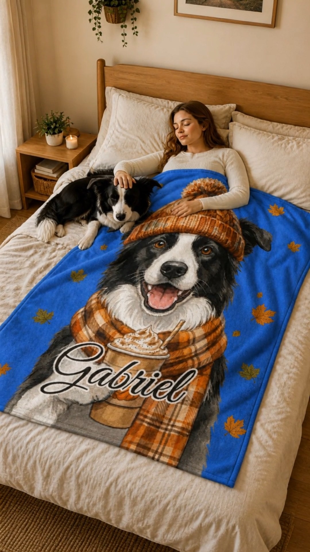 Candychristy France Facebook ad: Couverture douillette personnalisée sur le thème de…