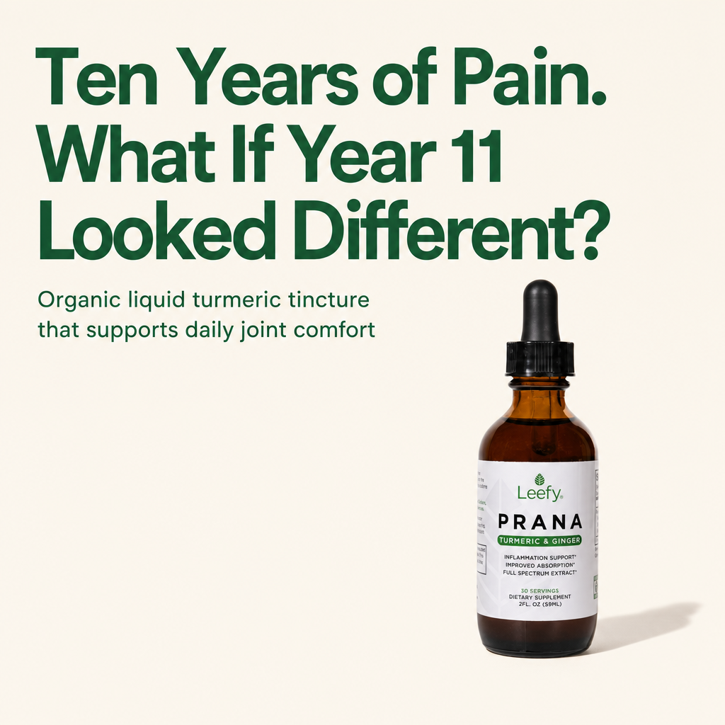 Leefy Organics Facebook ad: Tired of 10+ Years of Arthritis?