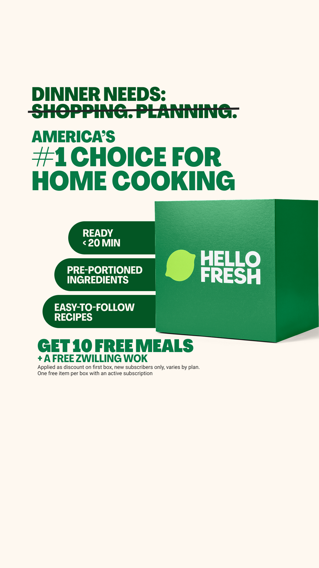 HelloFresh Facebook ad