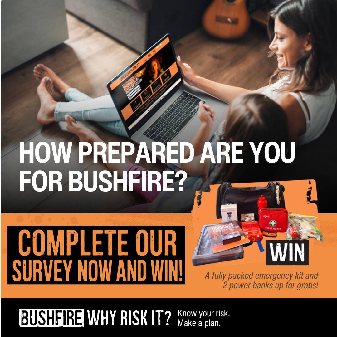 Tasmania Fire Service Facebook ad: Share your thoughts and win a prize.