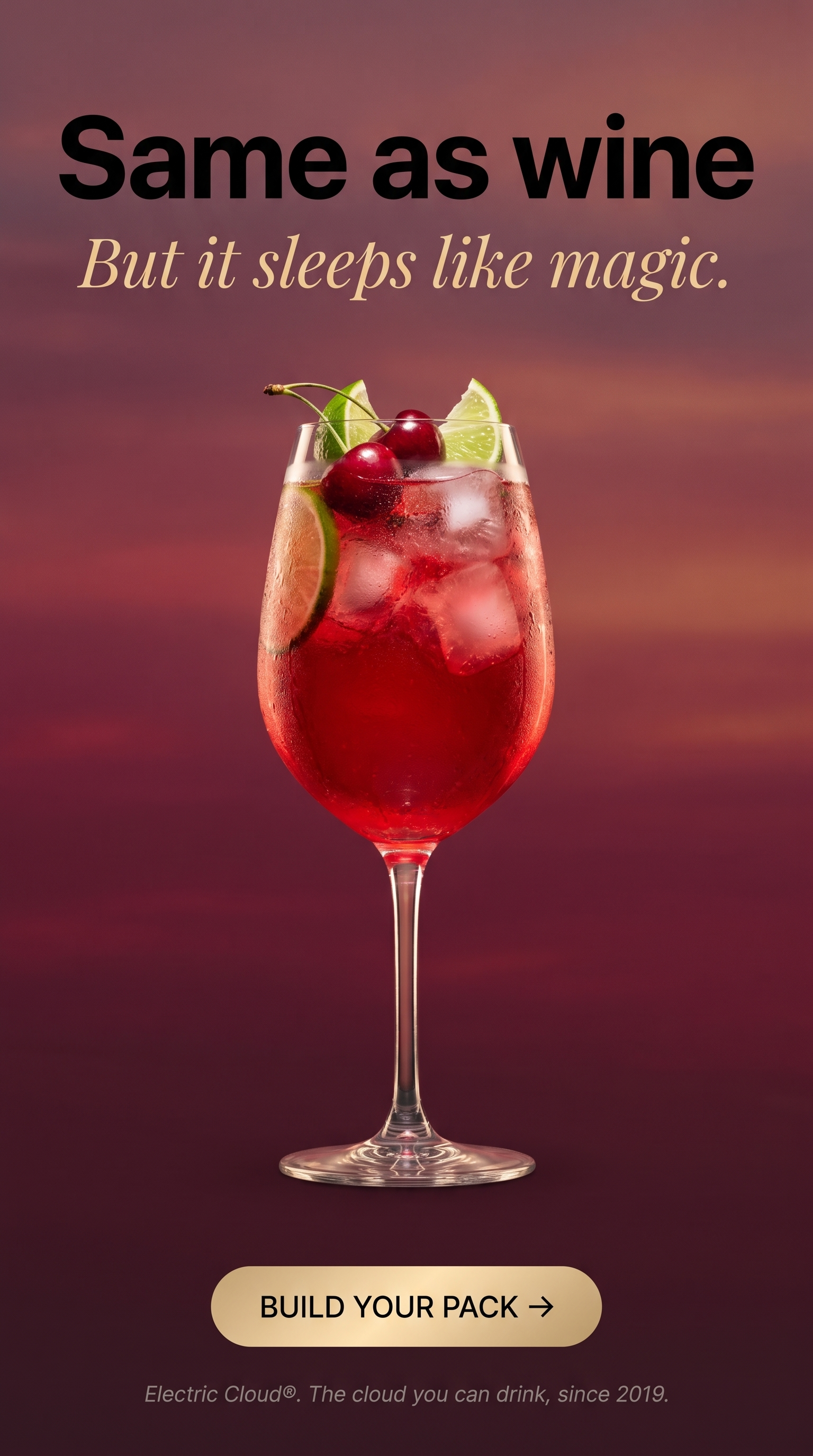 Electric Cloud Facebook ad: The wine feeling, the morning to match