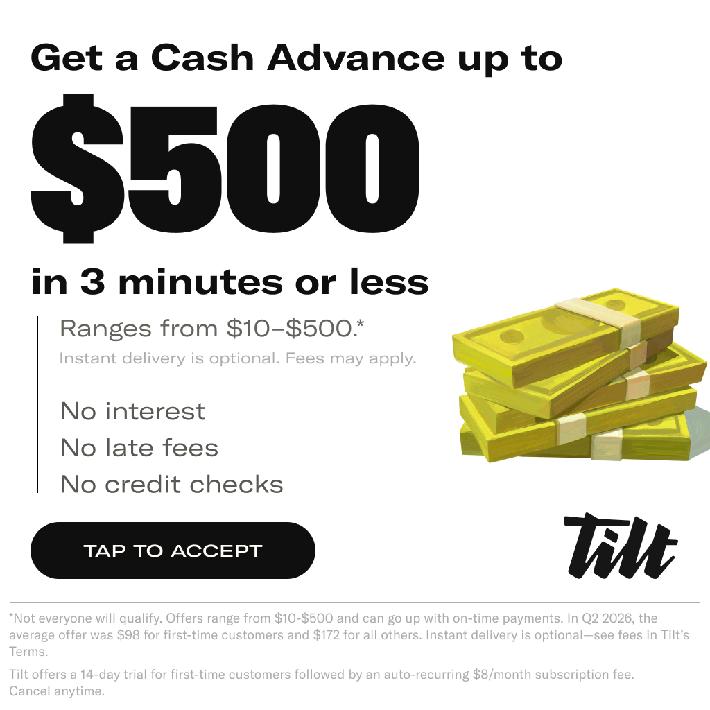 Tilt HQ Facebook ad: Fast cash trusted by millions