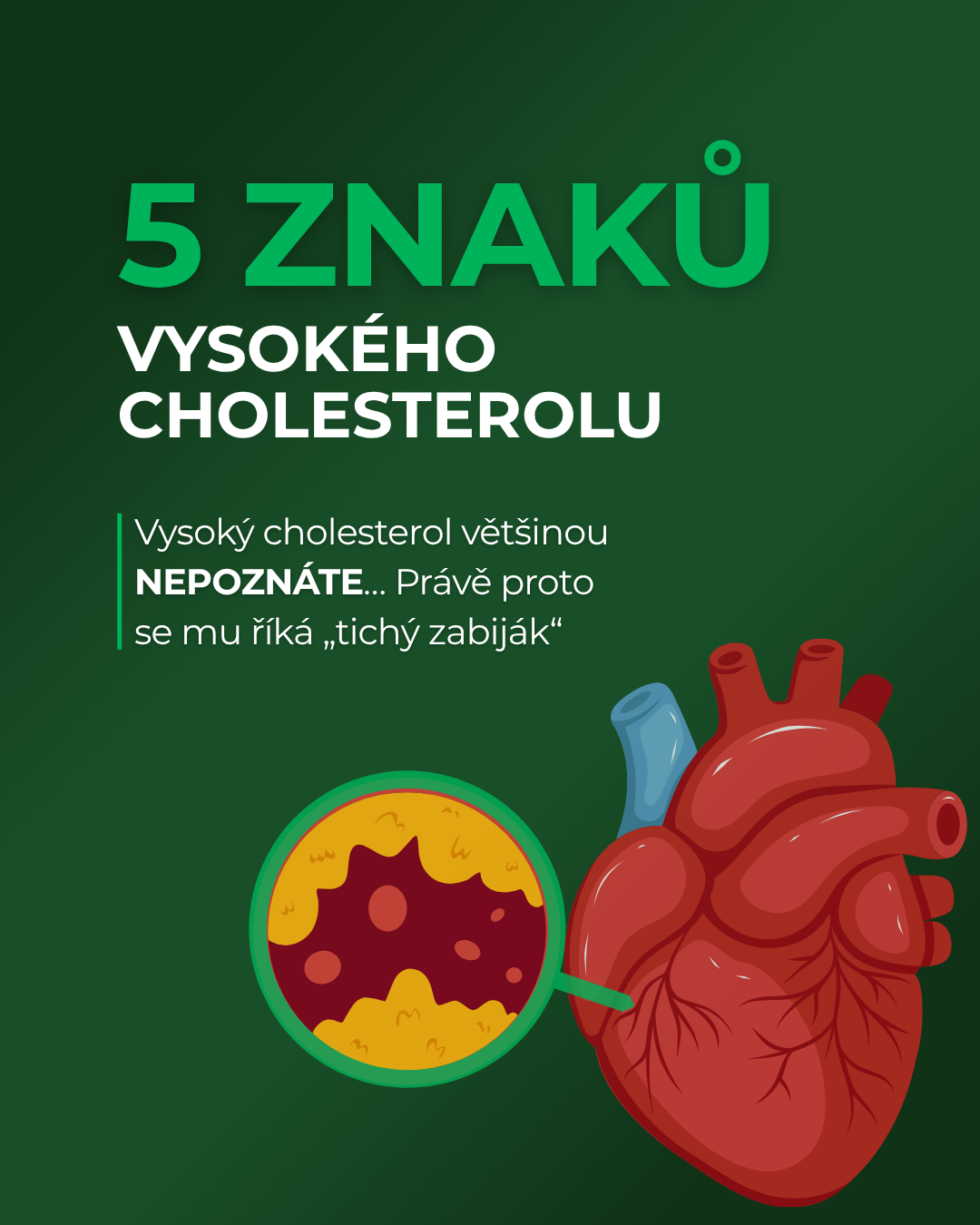 Můj cholesterol Facebook ad: Vyšší cholesterol většinou není cítit.
