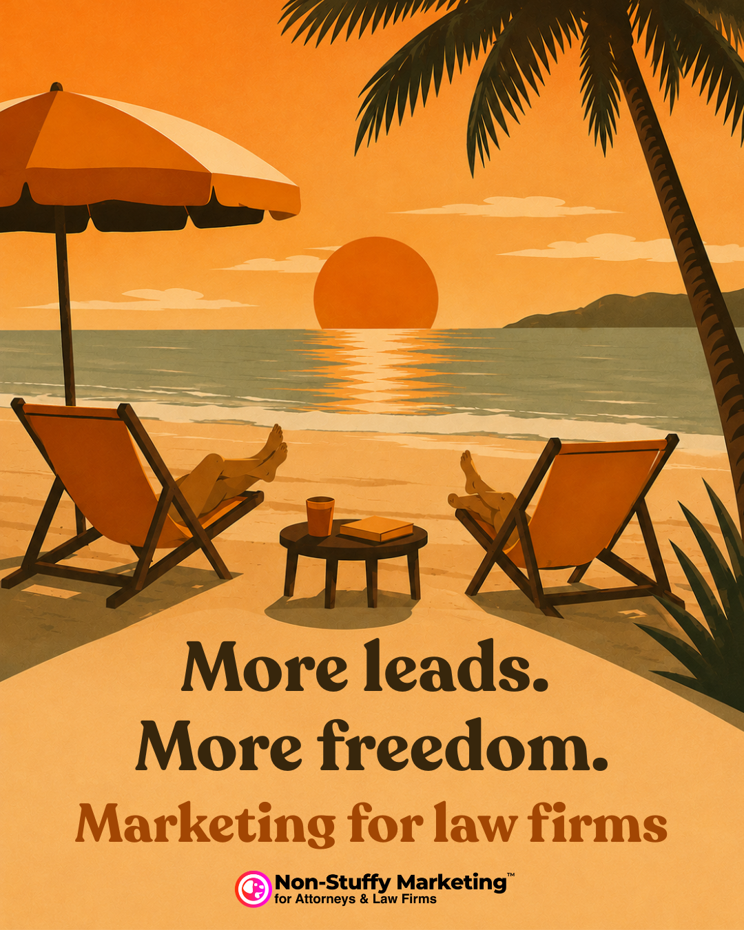 Non-Stuffy Marketing Facebook ad: More law Firm Leads. More Freedom.