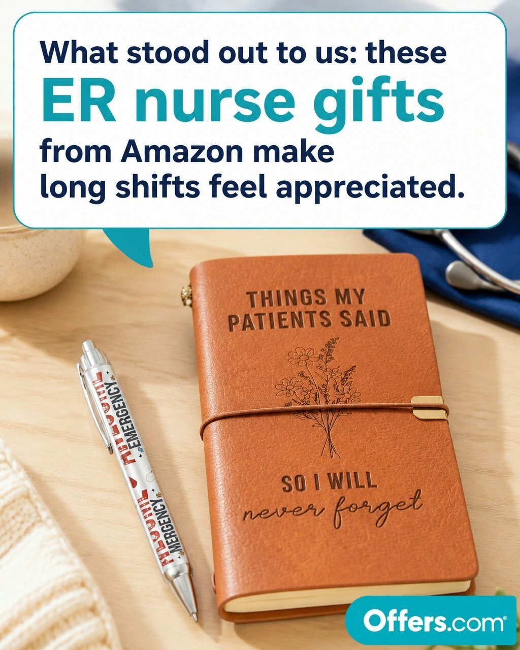 Offers.com Facebook ad: A simple notebook that honors tough shifts