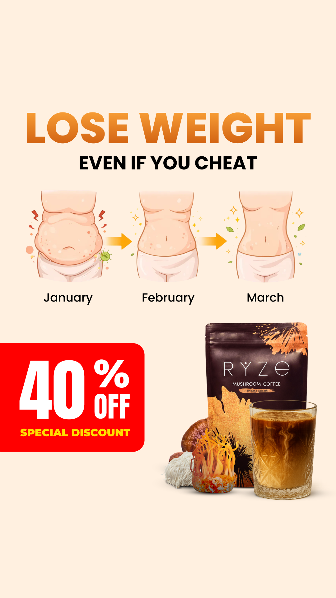 RYZE Superfoods Facebook ad