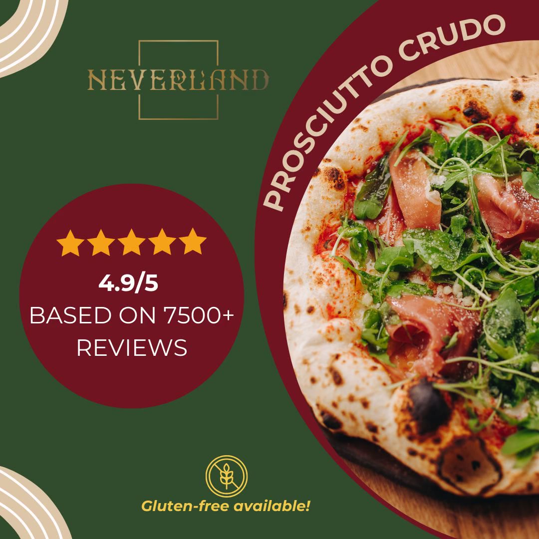 Neverland Bar • Escape Room • Pizzeria Facebook ad: I'll take a bite!