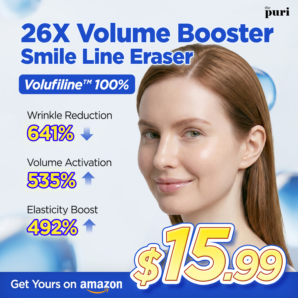 Thepuri Facebook ad: 26X Volume Booster, Volufiline 100%