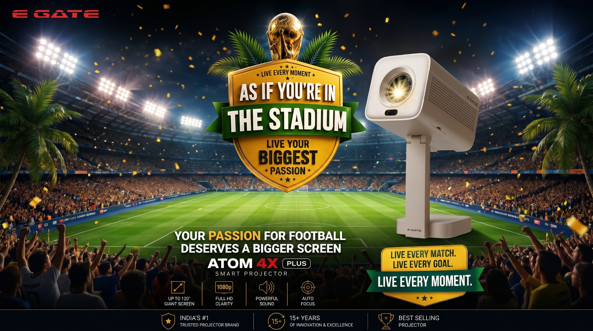 Egate Infotel Pvt. Ltd. Facebook ad: FIFA Action on a 210 Big Screen