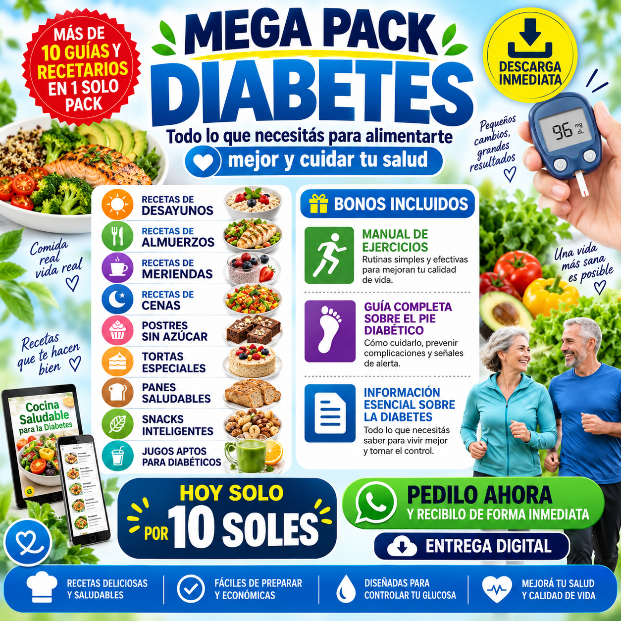 LipsFast Facebook ad: +500 Recetas para Diabéticos