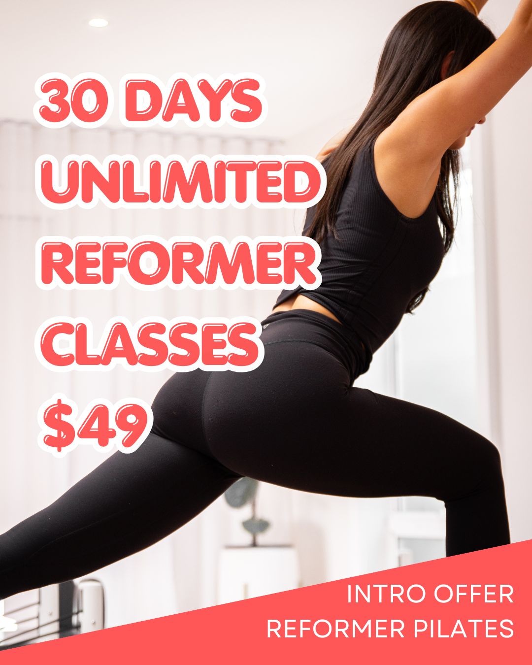 Rapture Pilates Facebook ad: 30 Days Unlimited Reformer Classes for $49 - Rapture Pilates