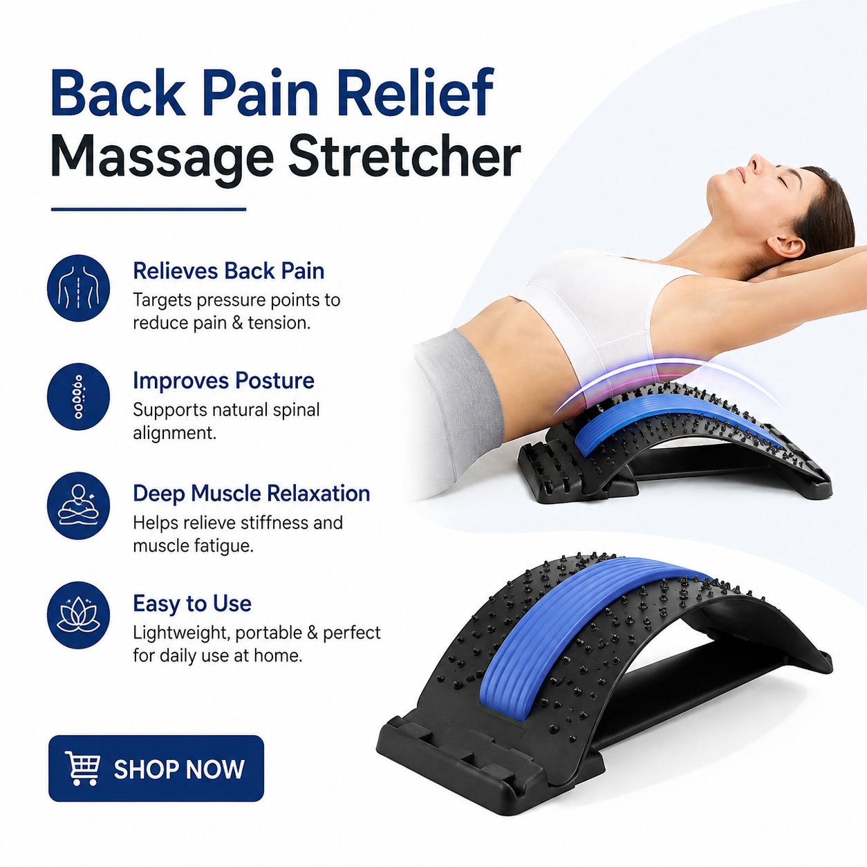 Cart Mentor Facebook ad: Relieve Back Tension at Home