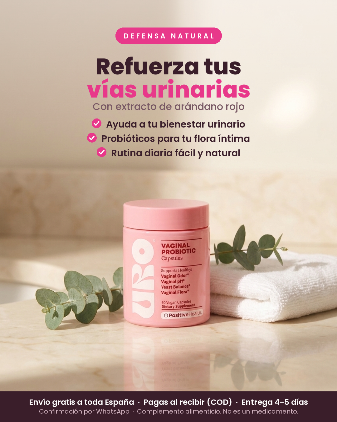 TanFacil Facebook ad: Refuerza tus vías urinarias
