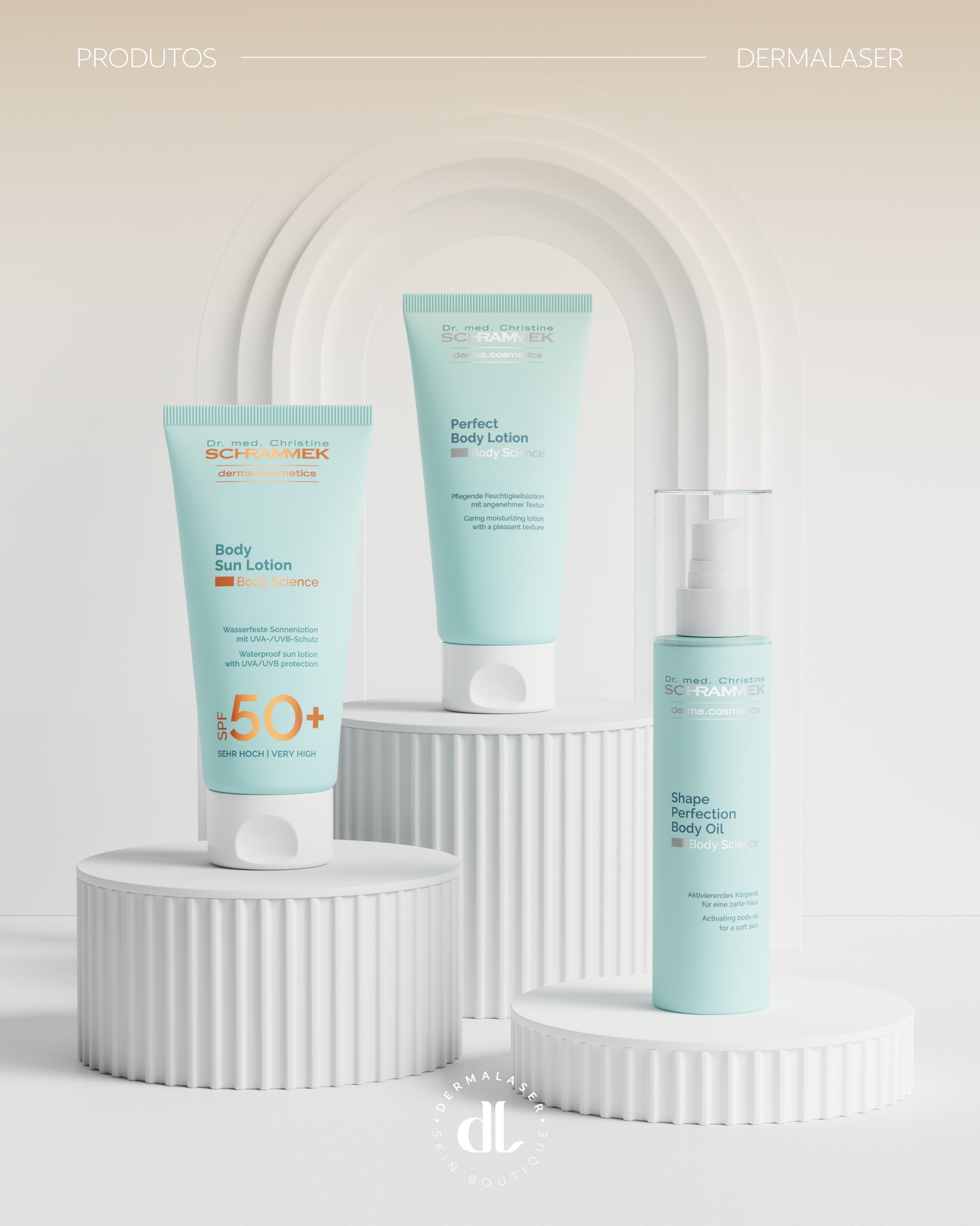 Dermalaser Skin Boutique Facebook ad: Essenciais para um corpo cuidado, protegido e radiante