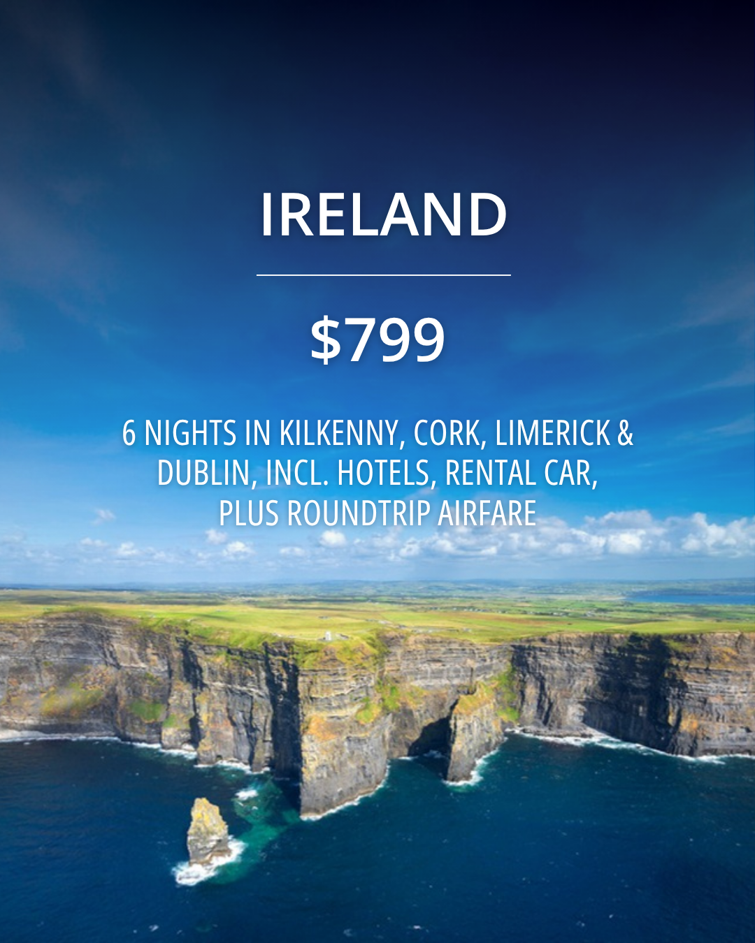 Travelzoo Facebook ad: See Ireland Your Way, $799