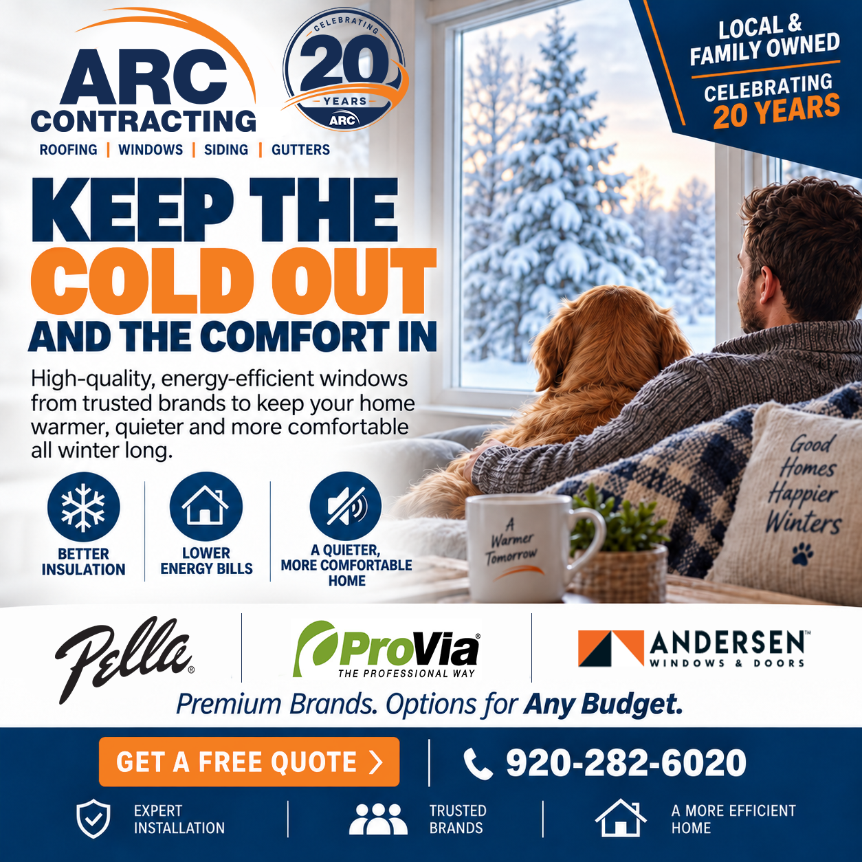 ARC Contracting Facebook ad: Premium Windows, Options for Any Budget