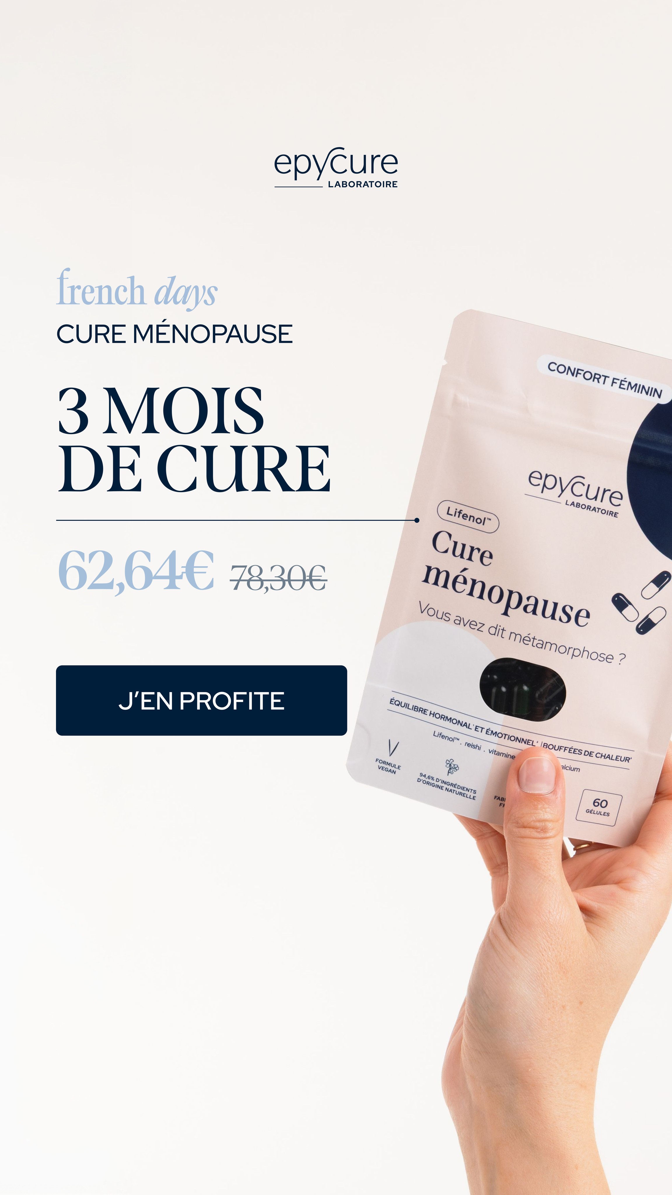 Epycure Facebook ad: -20% sur TOUT le site