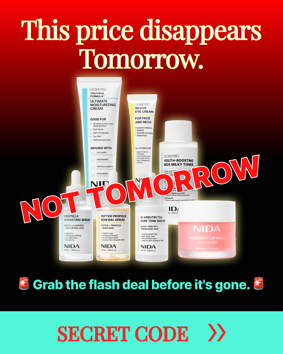 NIDA Skincare Facebook ad