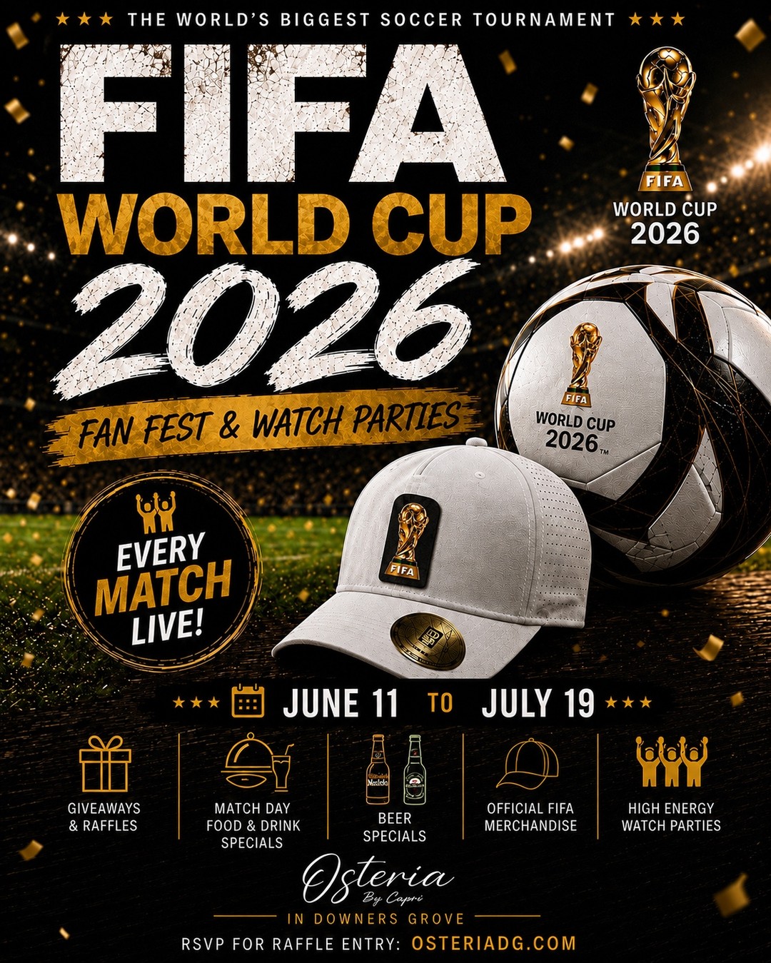Osteria By Capri Facebook ad: FIFA World Cup 2026 Fan Fest & Watch Parties | Osteria by…