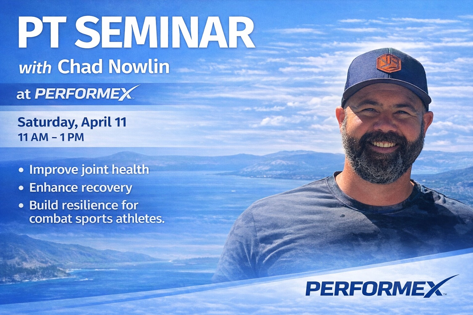 Performex Facebook ad: Performex PT Seminar with Chad Nowlin
