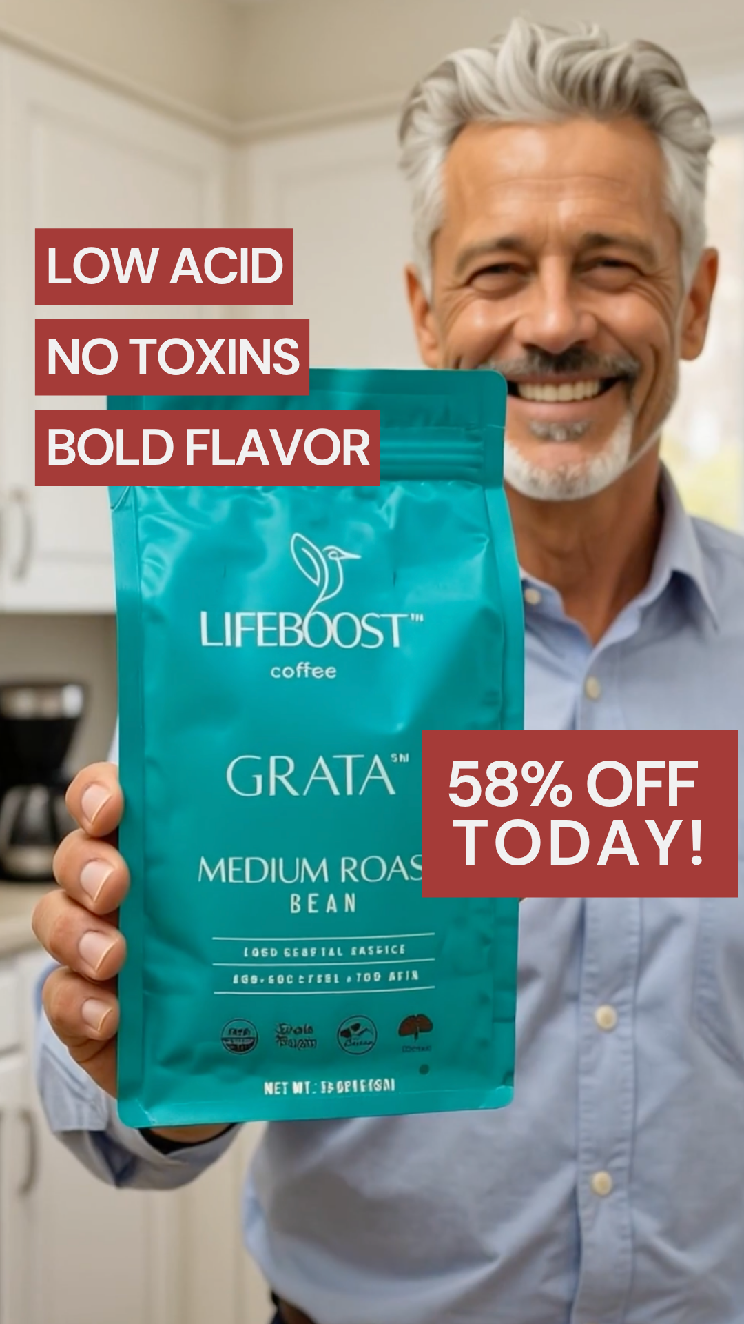 Lifeboost Coffee Facebook ad