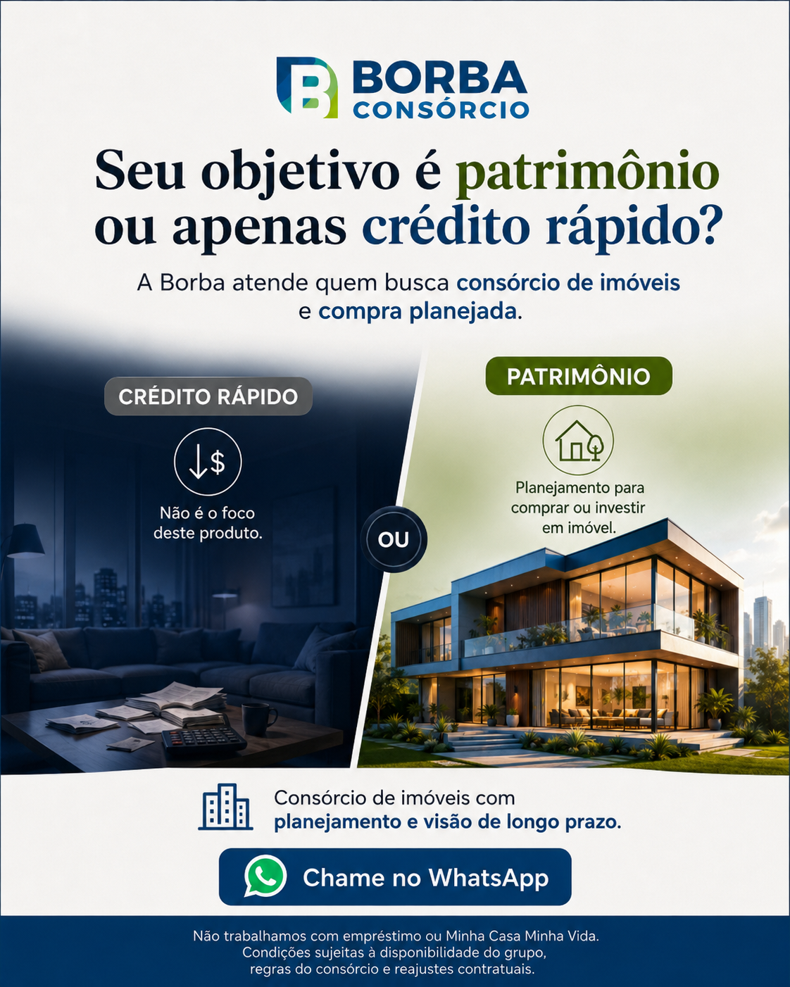 Borba Consórcio & Seguro Facebook ad: Construa patrimônio