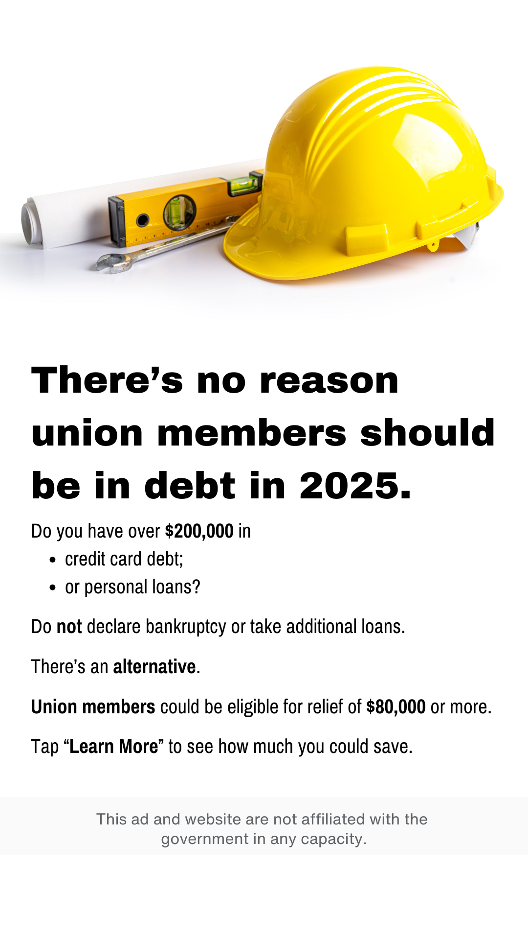 Union Debt Assistance Facebook ad